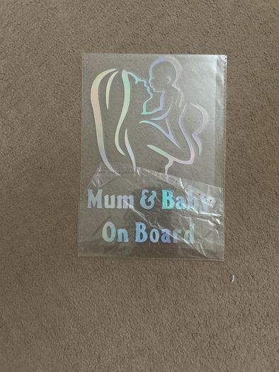 Mum & baby on board sticker