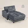 Convertible Sofa Bed with Cup Holders Image 3