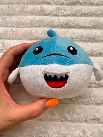Blue white Shark Soft Plush approx. 10 cm. Used Please see photos
