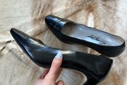 Vintage Carl Scarpa Black Leather Heels Size 37.5