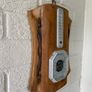 Vintage French Wall Barometer & Thermometer. Mid-Century Rustic Weather Station Image 4