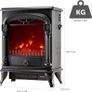 SALE Electric Fireplace Stove Heater with Log Wood Burner Effect - with Fire Flame Effect, Arch Design, Freestanding Portable, Wood Burning LED Light - 1750-1950 watts Image 2