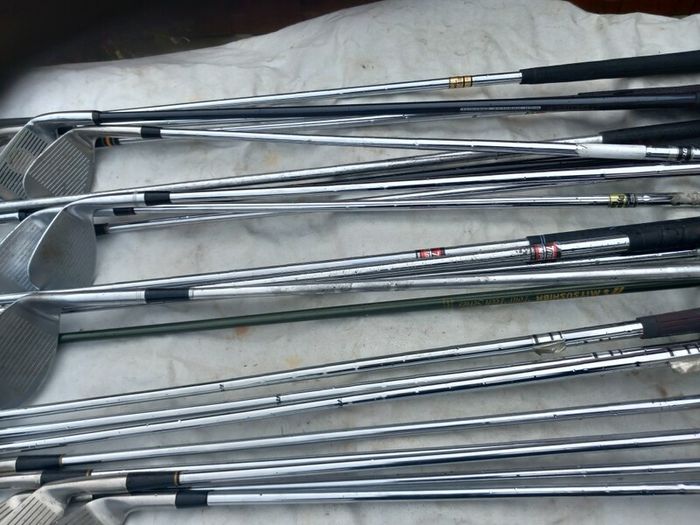 A Selection Of Golf Clubs.  All Left Handed Clubs
