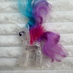 My Little Pony Princess Celestia Explore Equestria Sparkle Bright Light Up DAMAGED approx. 10 cm. Used Please see photos