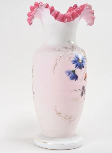 Antique handmade opaline glass vase