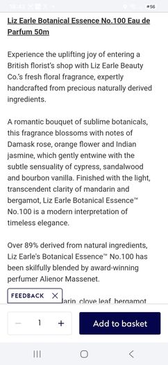 Liz Earle Perfume Botanical Essence 100. 50 ml