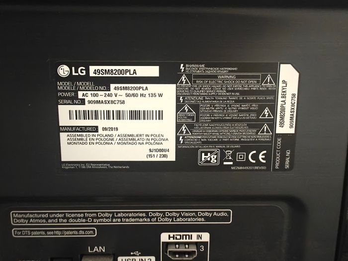 49' LG Nanocell 4K TV Smart TV