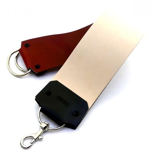 Double straight razor strop cordovan leather