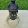Original hanging ceiling lamp with a ribbed shade made of holophane glass (Holophane) Image 4