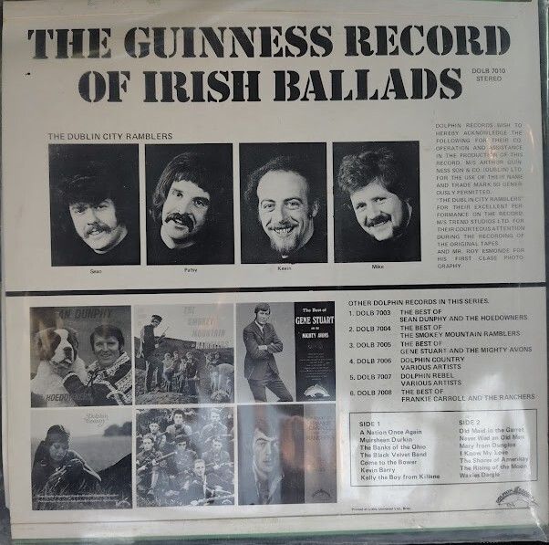 Dublin City Ramblers - The Guinness Record Of Irish Ballads Vinyl LP (1972) Original Irish Pressing EX+ Folk Trad