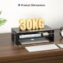 Wooden Desk Riser for Screen and Laptop, 420mm Wide PC Platform with Cable Slots, Phone Holder, 30kg Load, Ergonomic Desktop Organiser for Home Office Use Image 4