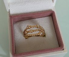Pandora precious memory diamond ring 14ct yellow gold (g585) size (54) weight (4.58g)