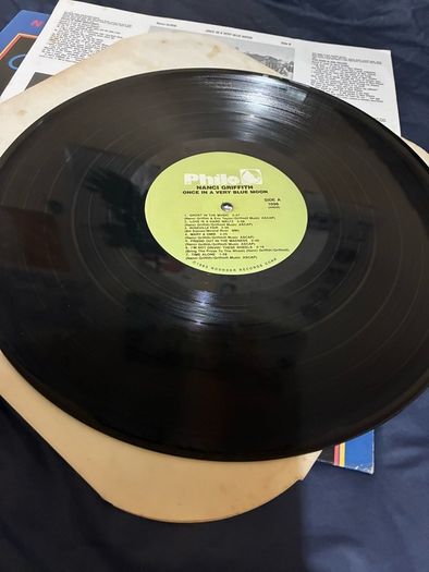 A Nanci Griffith record collection.