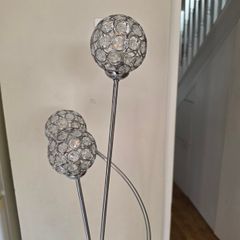 Floor Lamp 3x crystal shade (silver)