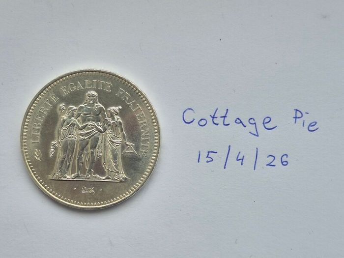 1974 French 50 Francs "Hercules" Silver Coin