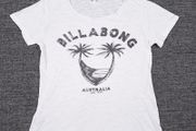 Billabong White Australia Palm Tree Graphic Slub Cotton T-Shirt Top 8UK/36EU