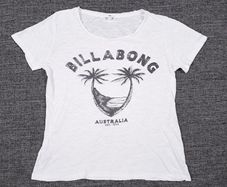 Billabong White Australia Palm Tree Graphic Slub Cotton T-Shirt Top 8UK/36EU