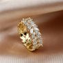 Crystal Gold Tone Ring Image 2