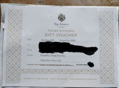 4-Ball Golf Voucher  Doonbeg Trump International