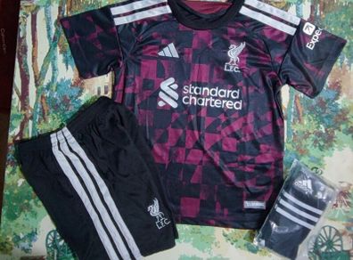 Liverpool 26/27 (3rd) Kids Full Kit ,size : 6/7 , 7/8 , 8/9 , 10/11.