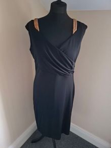 Brand new Esprit black wrap effect dress