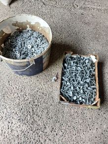 Galvanised nails and washers
