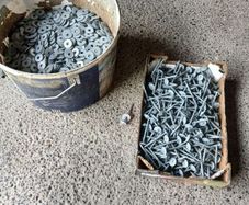 Galvanised nails and washers