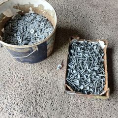 Galvanised nails and washers
