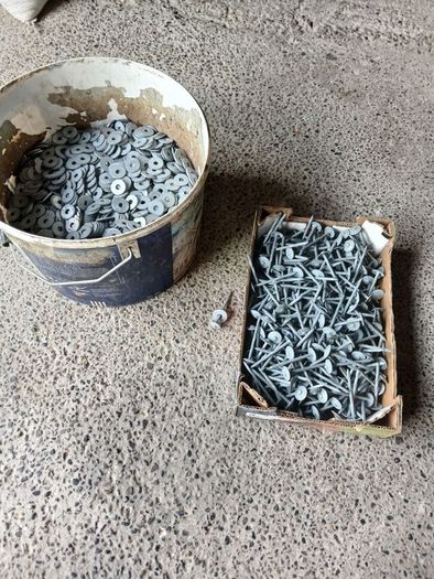 Galvanised nails and washers