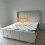 Winged Panel Bed Frame Ottoman Gas Lift Storage Upholstered Velvet Bed All Sizes Image 8