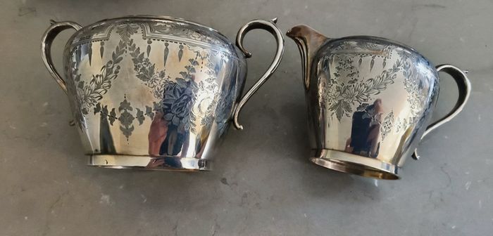 Antique John Rogers Creamer and Sugarbowl