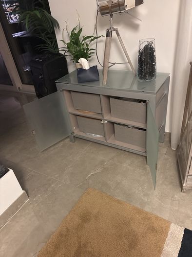 unit /sideboard metal and glass
