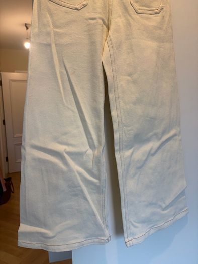 Leigh Tucker Willow Girls Cream/Lemon Wide Leg Jeans (7-8 Years)