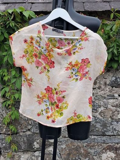 Atmosphere - Light Floral Chiffon Short Sleeve Top