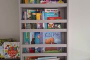 Kids grey book shelf case