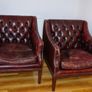 Millbrook Club Chairs, Matching Pair c.1960s, Chesterfield styled in Red Oxblood Leather Image 2
