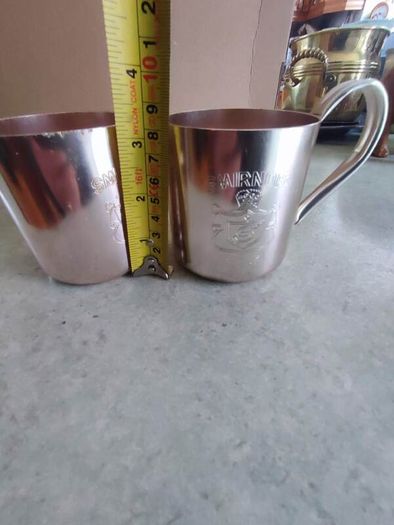 SET OF 2 Vintage 12oz. Aluminum Smirnoff Mule Mug Cup Made In Hong Kong