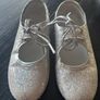 Roch Valley Low Heel kids silver Hologram Tap Shoes UK 9 EUC Image 2