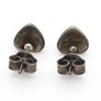 Vintage Natural Baltic Amber Silver Heart Stud Earrings Image 3
