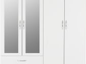 Nevada 4 Door 2 Drawer Mirrored Wardrobe