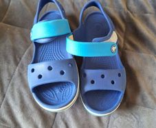Blue croc sandals size 13