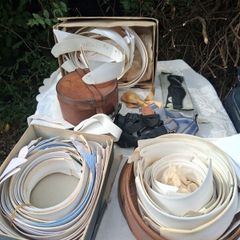 Early 20th Century Bundle of Shirt Collars,Bow Ties,Leather boxes Etc