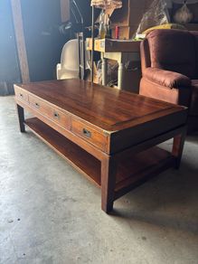 Military style Walnut Coffee Table