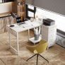 Computer Desk with Drawers 100x70 cm Corner for Home Office Reversible L Shaped Desks White Image 7