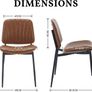 Set of 2 Faux Leather Dining Chairs Brown Grey White Image 7