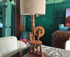 Lamp Vintage original Midcentury Spinning wheel Lamp