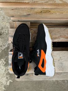 FILA Ray Tracer Black/Orange Sneakers Size UK 10