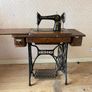 Vintage furniture ,commode, small table, singer sewing machine and radiogram Image 4
