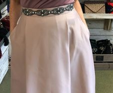 Complete wedding guest attire including skirt, top and belt