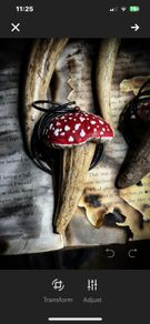 Mushroom Amanita Muscaria Fly Agaric Fungi Deer Antler Talisman Pendant Necklace Decor